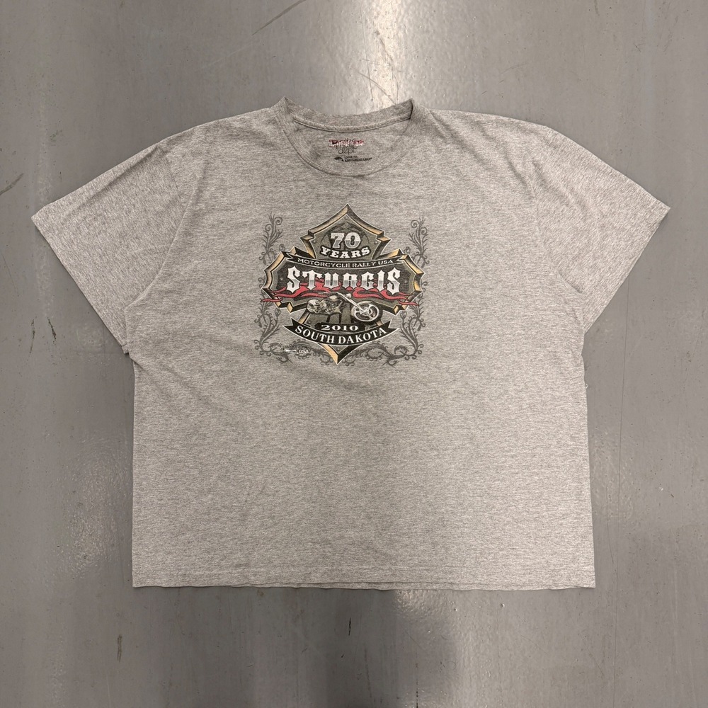 Nike Athletic Dept Sturgis Motorcycle Rally 2010 70‎ Years Gray T-Shirt Mens 2XL